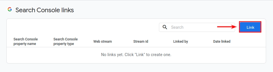 Adding Search Console Link in Google Analytics 4