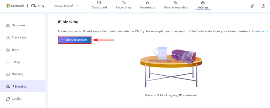 MS CLarity IP blocking