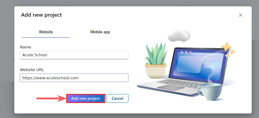 Microsoft Clarity create new project