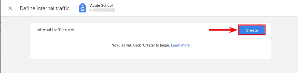 Google Analytics create new internal traffic rule