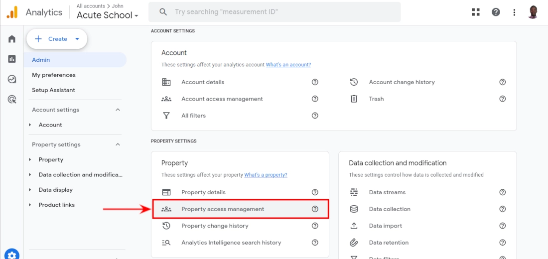 Google Analytics 4 Account or Property Access Management