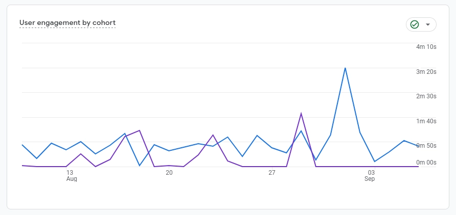 Google Analytics 4 User Engagement by Cohort