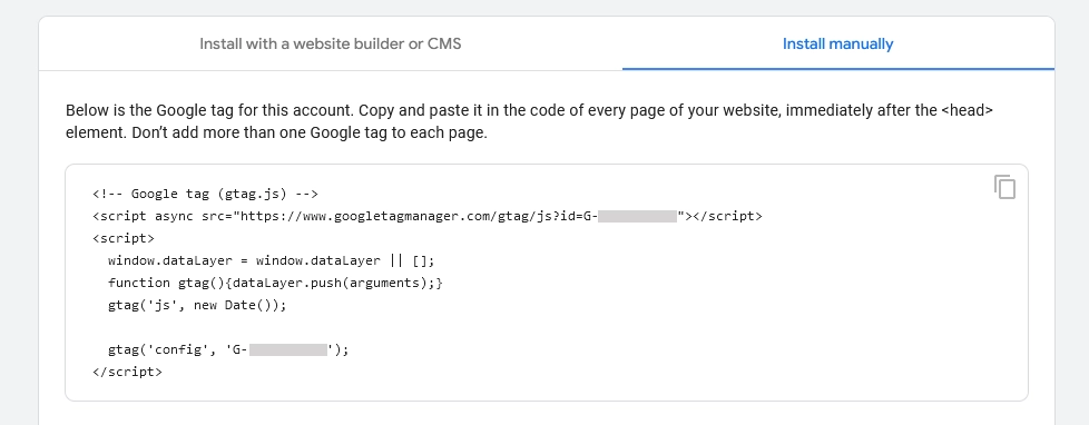 Google Analytics tracking code