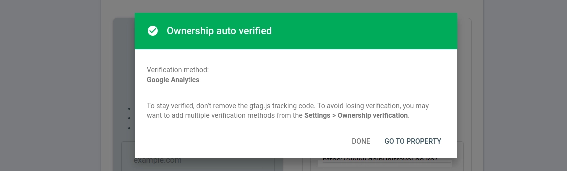 Google Search Console auto-verification